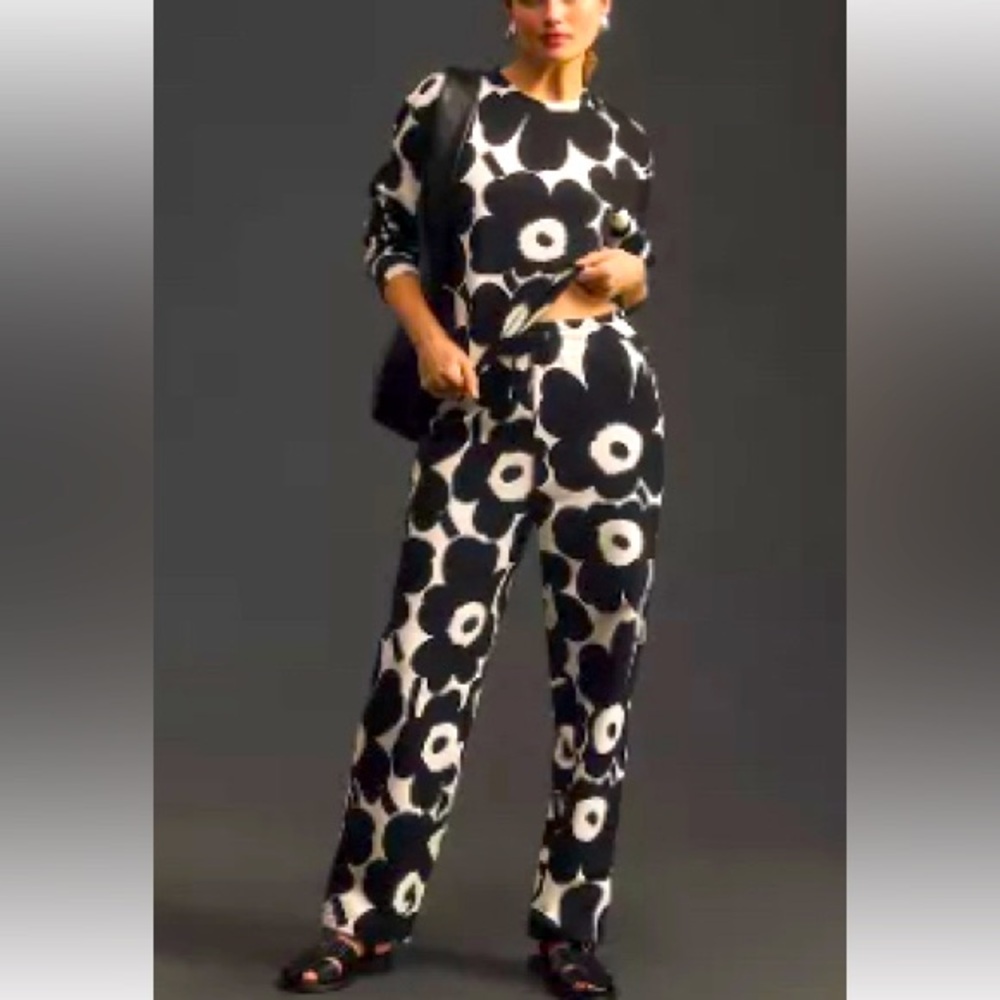 Black and White Floral Pants